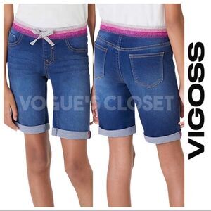 NEW! Vigoss Youth Girls Bermuda Denim Shorts: Sizes Medium & Large